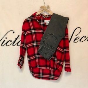 Plaid Button Up and Black Jeans